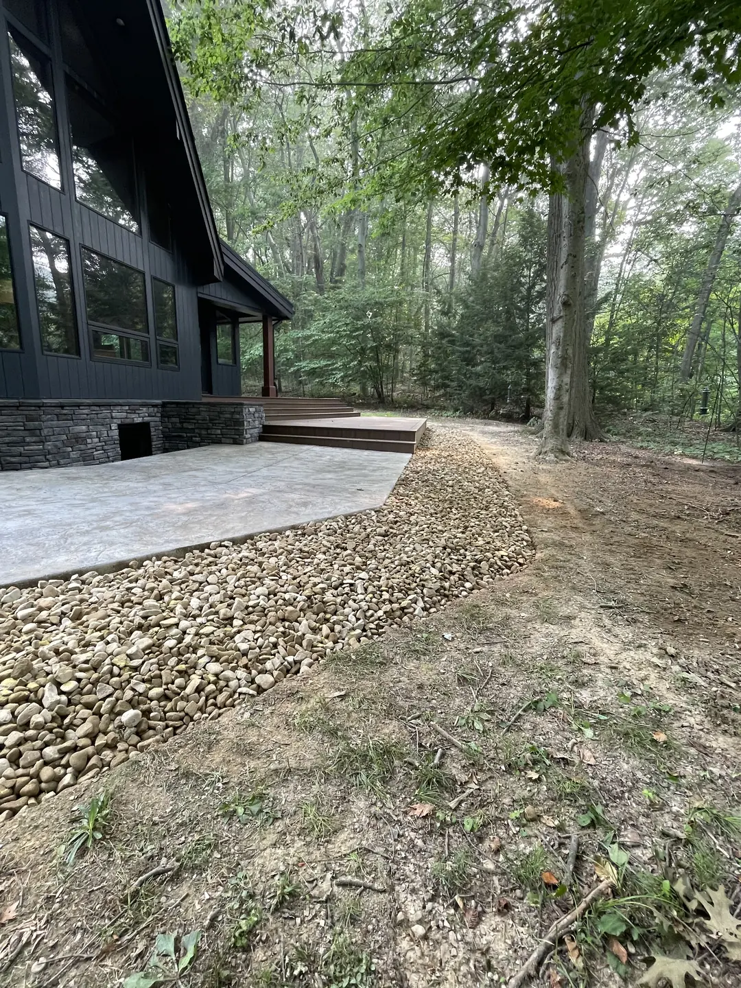 Site clearing and grading during landscape construction