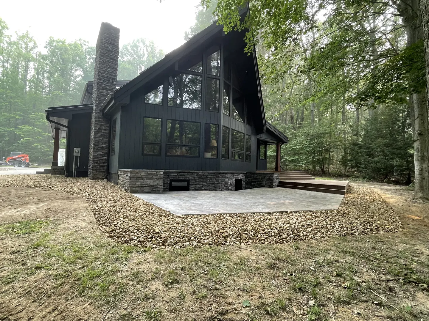 Site clearing and grading during landscape construction