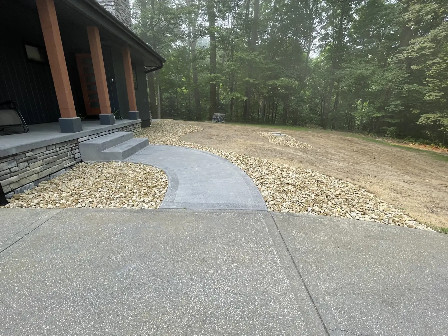 Site clearing and grading during landscape construction