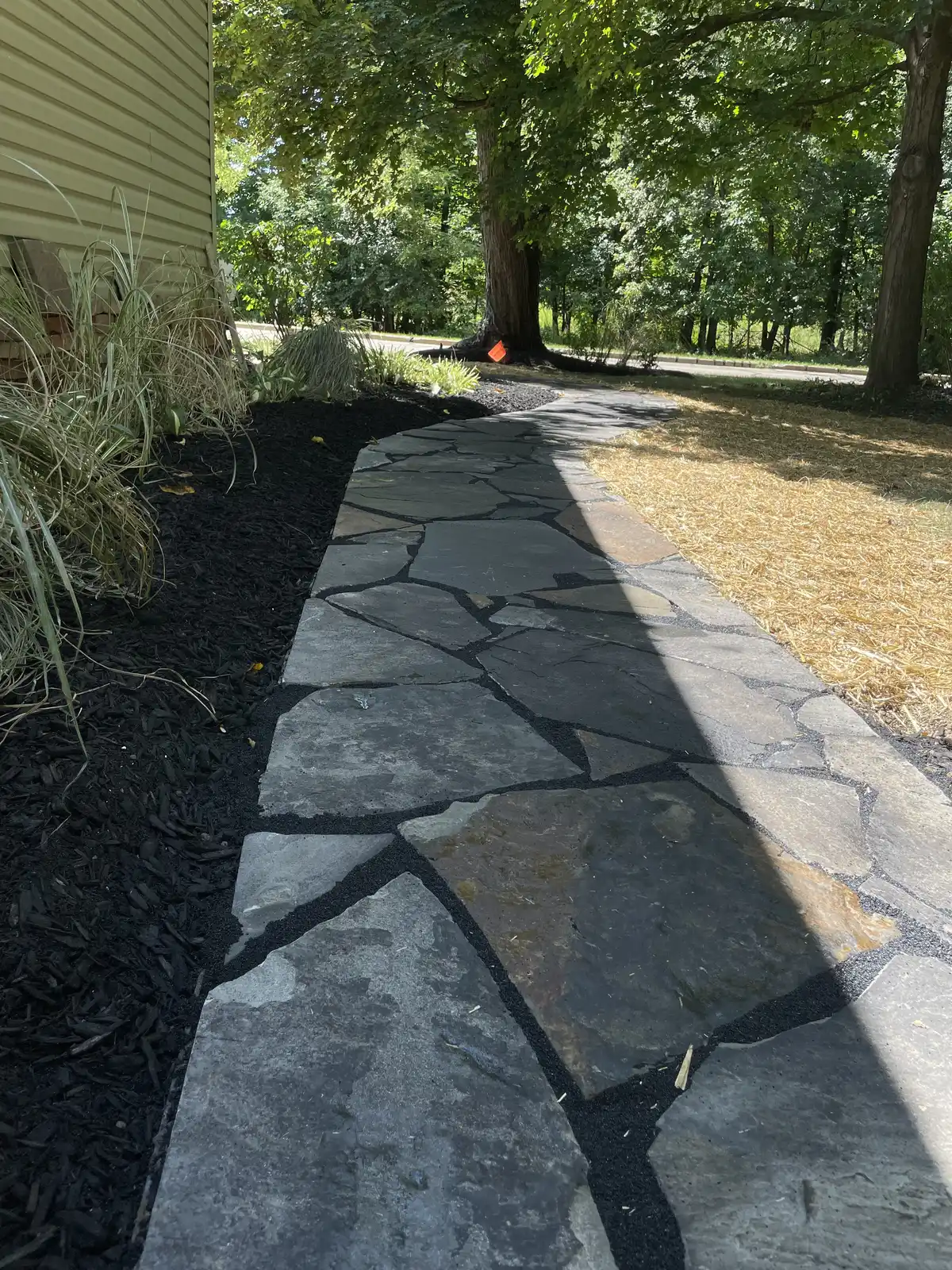 Paver driveway apron installation