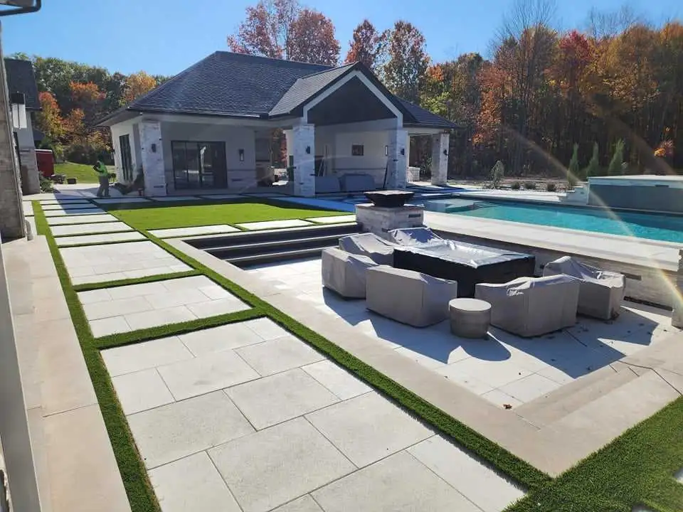 Paver patio extension with border detail