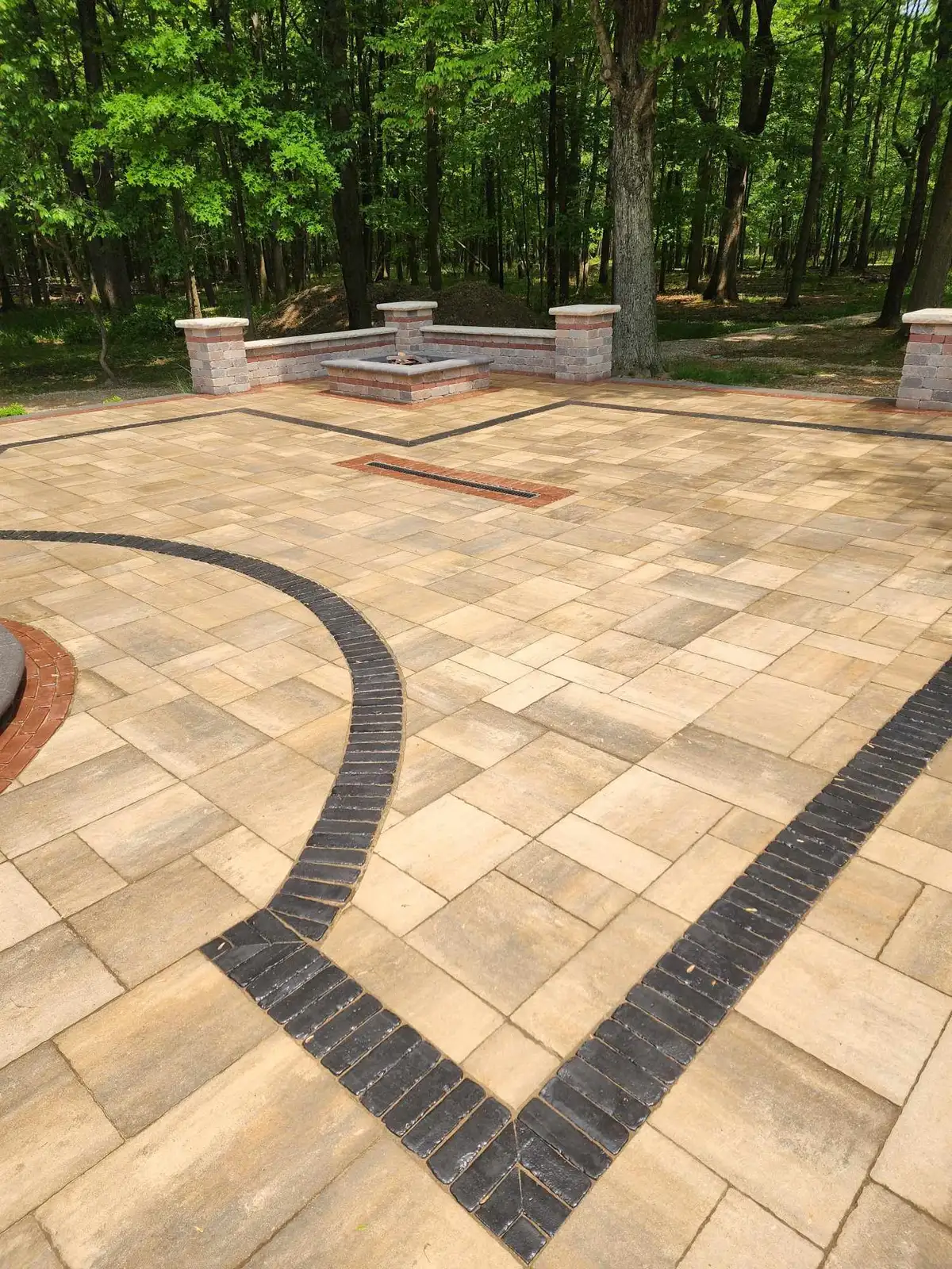 Outdoor kitchen with countertop and grill