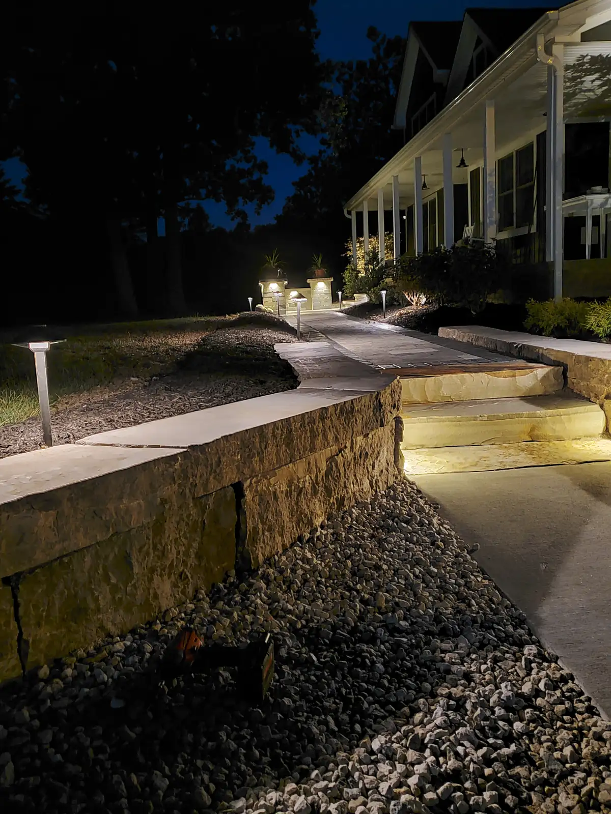 Patio accent lighting with warm LED