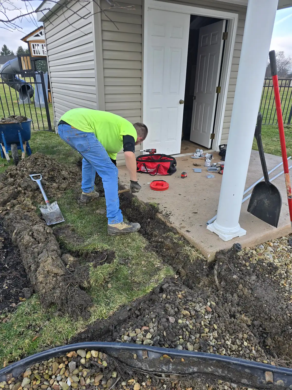 Drainage installation and site preparation