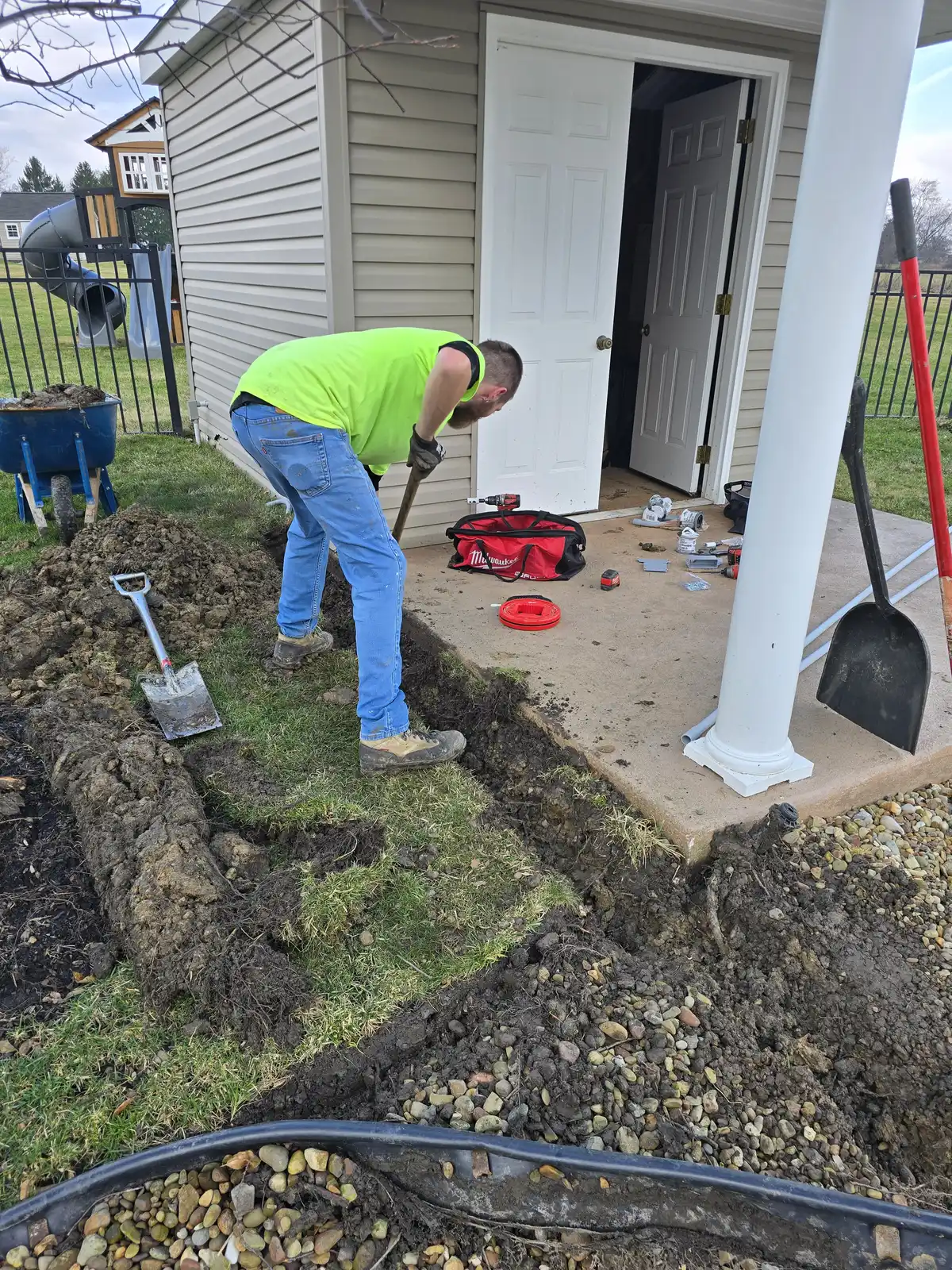 Drainage installation and site preparation