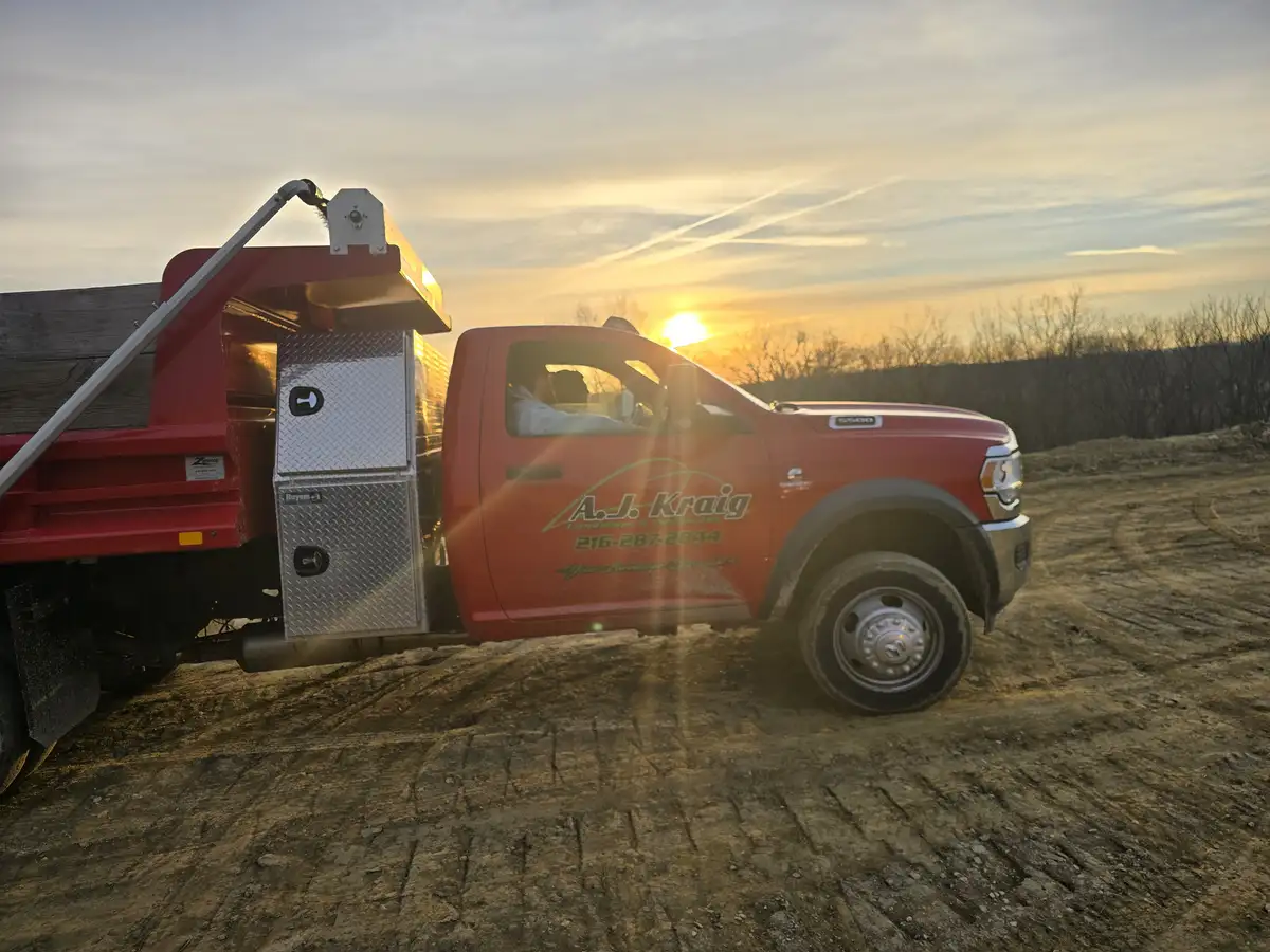 A.J. Kraig landscape truck at sunrise