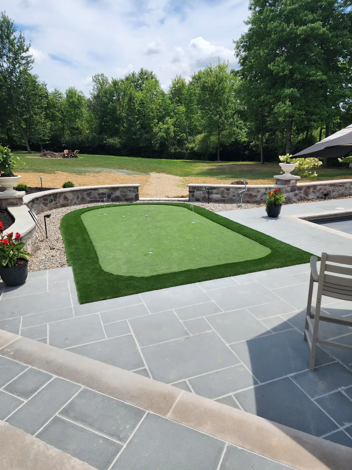 Residential synthetic turf front yard