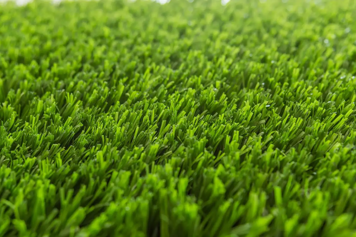 Synthetic turf texture closeup