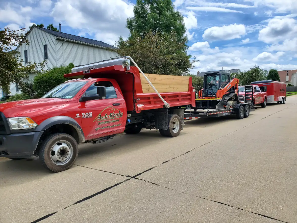 A.J. Kraig landscape team working on a project in Northeast Ohio