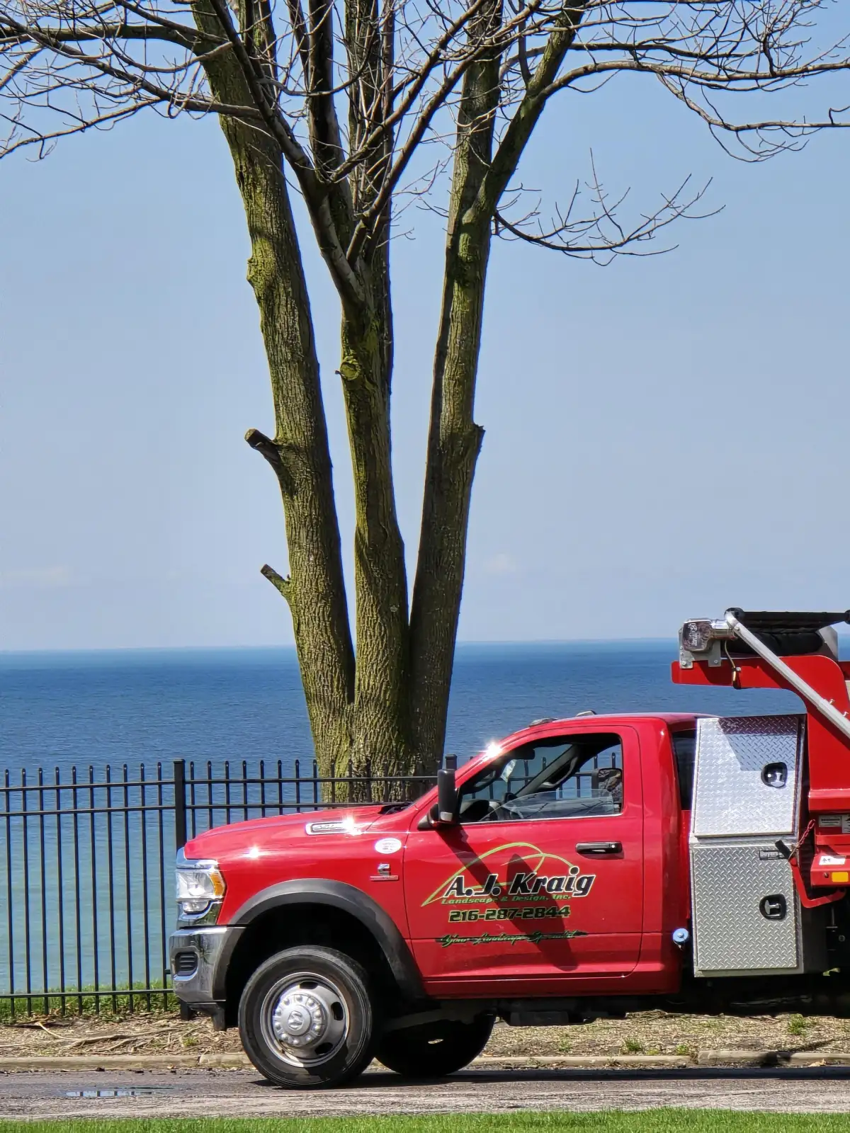 A.J. Kraig Landscape and Design branded truck by Lake Erie